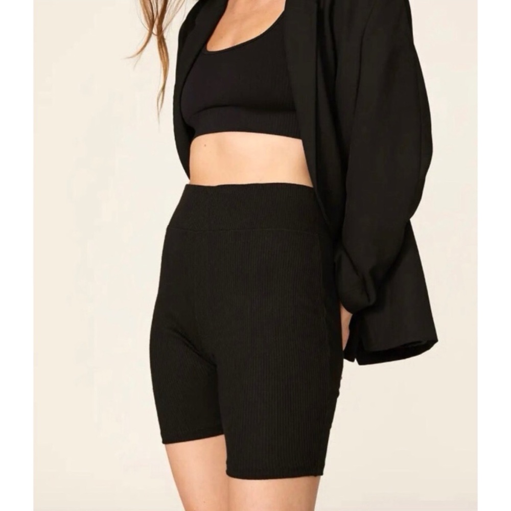 Rag & Bone Black Knit Bike Shorts
